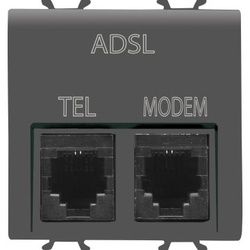 Gewiss Chorus Rj11 Dublu Connector+Adsl Filter Ch/Bk GW12410