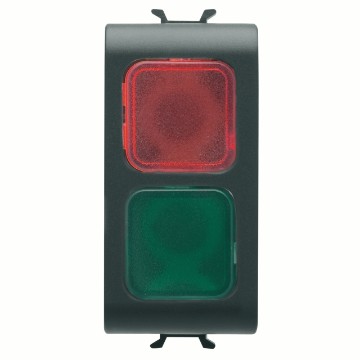 Gewiss Chorus Dublu Rosu/Green Indicator Lamp, Black GW12629