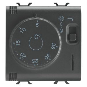 Gewiss Chorus Termostat 2M 230Vac-50/60Hz Black GW12705
