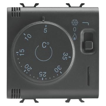 Gewiss Chorus Termostat 2M 230Vac-50/60Hz Black GW12705