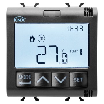 Gewiss Chorus F.M. Knx Termostat+Hum.Man.3M Black GW12795H
