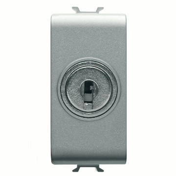 Gewiss Chorus Intrerupator Cap Scara 1M 1P 10Ax+Key, Titanium GW14054