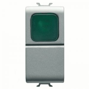 Gewiss Chorus Buton Cu Revenire 1M 1P No 16A Grn Lamp, Titanium GW14142