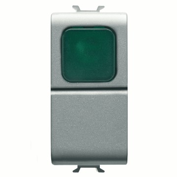 Gewiss Chorus Buton Cu Revenire 1M 1P No 16A Grn Lamp, Titanium GW14142