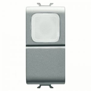 Gewiss Chorus Buton Cu Revenire 1M 1P No 16A Trp Lamp, Titanium GW14144