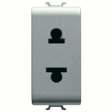 Gewiss Chorus Priza 1M 2P 15A Eu/Usa St Titanium GW14287
