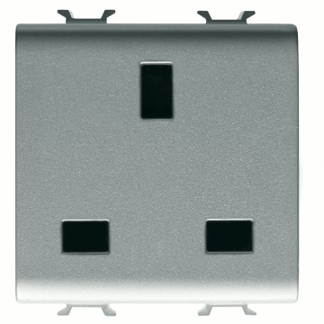 Gewiss Chorus Priza 2M 2P+E 13A Uk Standard Titanium GW14296