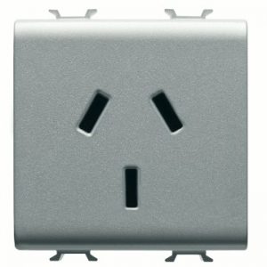 Gewiss Chorus Priza 2M 2P+E 10A Arg Standard Titanium GW14301