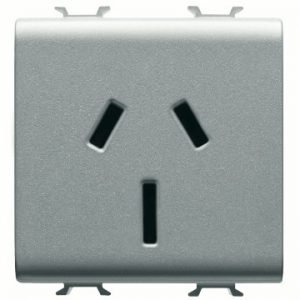 Gewiss Chorus Priza 2M 2P+E 15A Aus Standard Titanium GW14307