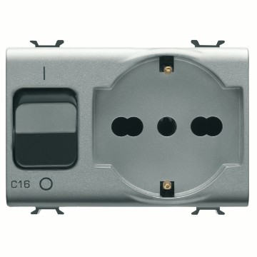 Gewiss Chorus In.Lock P40 S.Outlet+ Siguranta Automata 1P+N 16A-3M T. GW14312