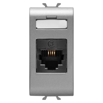 Gewiss Chorus Priza Telefon. Rj11 In-Out 1M Titanium GW14402