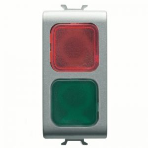 Gewiss Chorus Dublu Rosu/Grn Indicator Lamp, Titanium GW14629