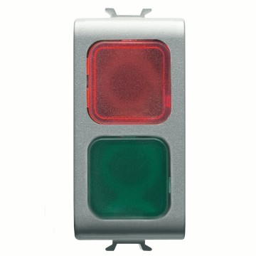 Gewiss Chorus Dublu Rosu/Grn Indicator Lamp, Titanium GW14629