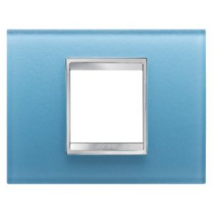 Gewiss Chorus Rama Lux 2-Module Aquamarine Glass GW16202CA