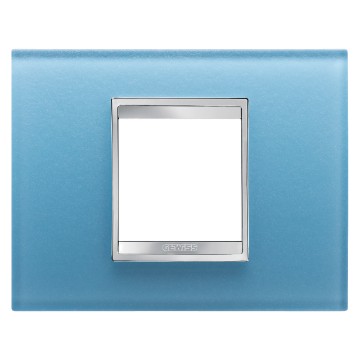 Gewiss Chorus Rama Lux 2-Module Aquamarine Glass GW16202CA