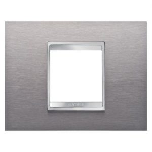 Gewiss Chorus Rama Lux 2-Module Brushed Stainless Steel GW16202MI