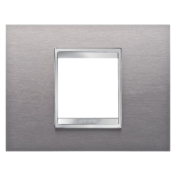 Gewiss Chorus Rama Lux 2-Module Brushed Stainless Steel GW16202MI