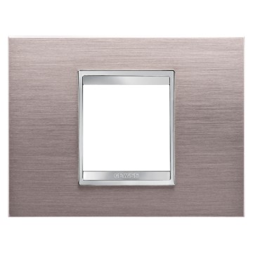 Gewiss Chorus Rama Lux 2P Metal Brushed Aluminium GW16202MS