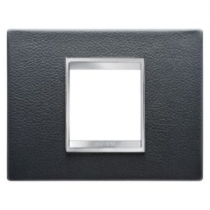 Gewiss Chorus Rama Lux 2-Module Black Leather GW16202PN