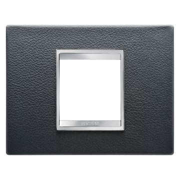 Gewiss Chorus Rama Lux 2-Module Black Leather GW16202PN