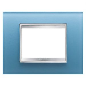 Gewiss Chorus Rama Lux 3-Module Aquamarine Glass GW16203CA