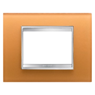 Gewiss Chorus Rama Lux 3-Module Ochre Glass GW16203CO