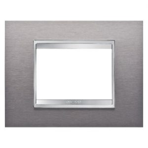 Gewiss Chorus Rama Lux 3-Module Brushed Stainless Steel GW16203MI