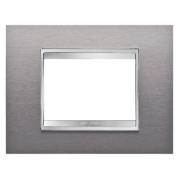 Gewiss Chorus Rama Lux 3-Module Brushed Stainless Steel GW16203MI