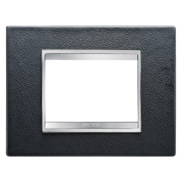 Gewiss Chorus Rama Lux 3-Module Black Leather GW16203PN