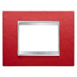 Gewiss Chorus Rama Lux 3-Module Ruby Leather GW16203PR