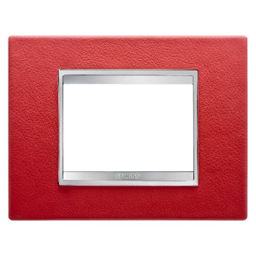 Gewiss Chorus Rama Lux 3-Module Ruby Leather GW16203PR