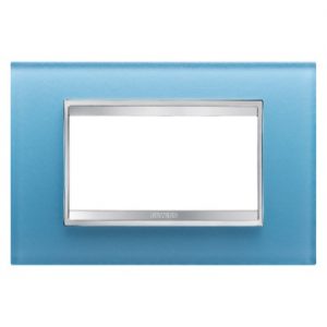 Gewiss Chorus Rama Lux 4-Module Aquamarine Glass GW16204CA