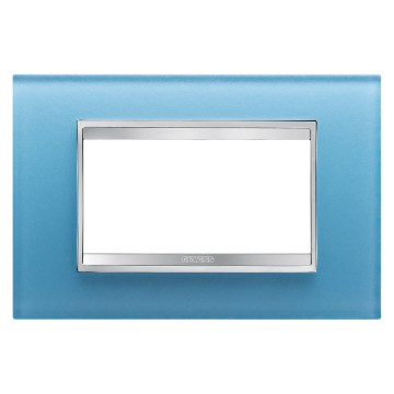 Gewiss Chorus Rama Lux 4-Module Aquamarine Glass GW16204CA