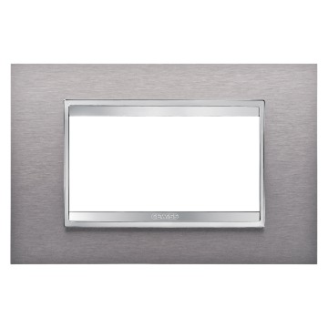 Gewiss Chorus Rama Lux 4-Module Brushed Stainless Steel GW16204MI