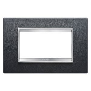 Gewiss Chorus Rama Lux 4-Module Black Leather GW16204PN