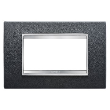 Gewiss Chorus Rama Lux 4-Module Black Leather GW16204PN