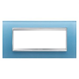 Gewiss Chorus Rama Lux 6-Module Aquamarine Glass GW16206CA
