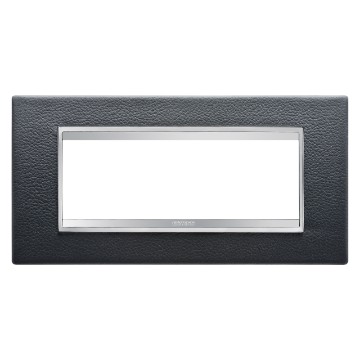 Gewiss Chorus Rama Lux 6-Module Black Leather GW16206PN