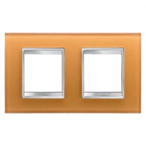 Gewiss Chorus Rama Lux International 2X2 Modulee Horiz.Ochre Glass GW16223CO