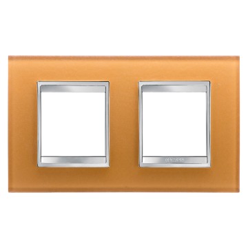 Gewiss Chorus Rama Lux International 2X2 Modulee Horiz.Ochre Glass GW16223CO