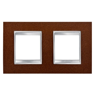 Gewiss Chorus Rama Lux International 2X2 Modulee Horiz.Oxidised Iron GW16223MF