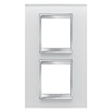 Gewiss Chorus Rama Lux International 2X2 Modulee V.71 Ice Glas GW16224CG
