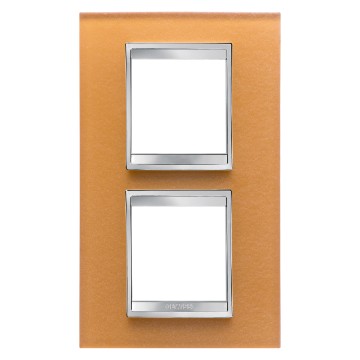 Gewiss Chorus Rama Lux International 2X2 Modulee V.71 Ochre Glass GW16224CO