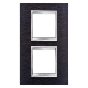 Gewiss Chorus Rama Lux International 2X2 Modulee V.71 Black Aluminium GW16224MA