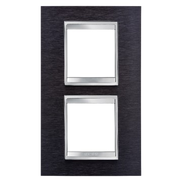 Gewiss Chorus Rama Lux International 2X2 Modulee V.71 Black Aluminium GW16224MA