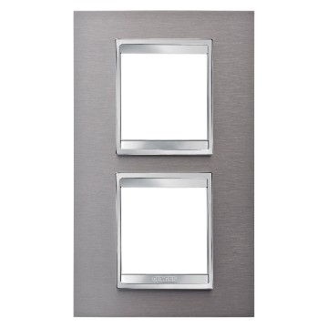 Gewiss Chorus Rama Lux International 2X2 Modulee V.71 Brushed S.Steel GW16224MI