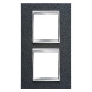 Gewiss Chorus Rama Lux International 2X2 Modulee V 71 Black Leather GW16224PN