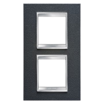 Gewiss Chorus Rama Lux International 2X2 Modulee V 71 Black Leather GW16224PN