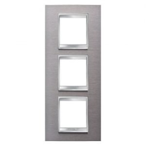 Gewiss Chorus Rama Lux International 2X2X2 Modulee V. Brushed S.Steel GW16227MI