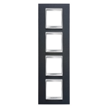 Gewiss Chorus Rama Lux International 2X2X2X2 Modulee V Black Leather GW16229PN